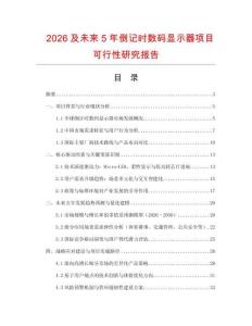 2026及未來5年倒記時數碼顯示器項目可行性研究報告