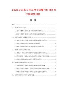 2026及未來5年車用長排警示燈項目可行性研究報告