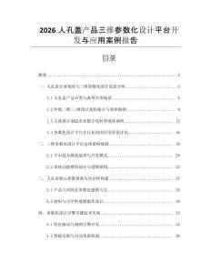 2026人孔蓋產品三維參數化設計平臺開發與應用案例報告