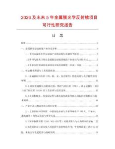 2026及未來5年金屬膜光學反射鏡項目可行性研究報告
