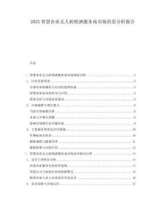 2025智慧农业无人机喷洒服务商市场供需分析报告