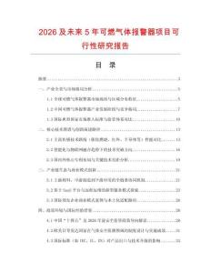 2026及未來5年可燃?xì)怏w報(bào)警器項(xiàng)目可行性研究報(bào)告