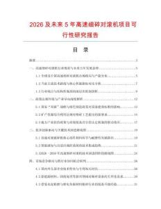 2026及未來5年高速細(xì)碎對滾機項目可行性研究報告