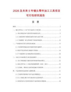 2026及未來5年鏡頭零件加工工具項目可行性研究報告