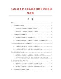 2026及未來5年傘型銑刀項目可行性研究報告