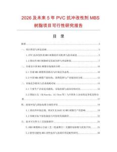 2026及未來5年P(guān)VC抗沖改性劑MBS樹脂項(xiàng)目可行性研究報(bào)告