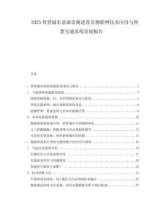 2025智慧城市基礎設施建設及物聯網技術應用與智慧交通系統發展報告