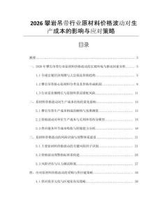 2026攀巖吊帶行業原材料價格波動對生產成本的影響與應對策略