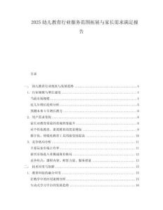 2025幼兒教育行業服務范圍拓展與家長需求滿足報告