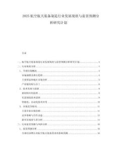 2025航空航天裝備制造行業(yè)發(fā)展現(xiàn)狀與前景預(yù)測(cè)分析研究計(jì)劃