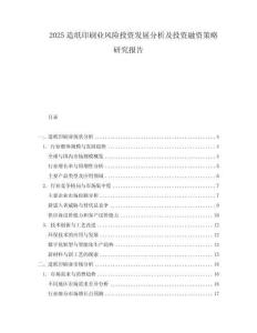 2025造紙印刷業風險投資發展分析及投資融資策略研究報告