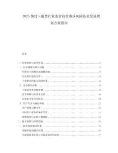 2025預付卡消費行業監管政策市場風險防范發展規劃方案指南