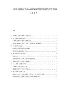 2025互聯網廣告行業投放效果深度監測與優化策略分析報告