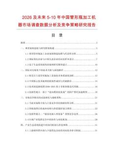 2026及未來5-10年中國管形瓶加工機器市場調查數據分析及競爭策略研究報告