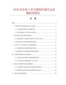 2026及未來(lái)5年中國(guó)保護(hù)墊行業(yè)發(fā)展研究報(bào)告