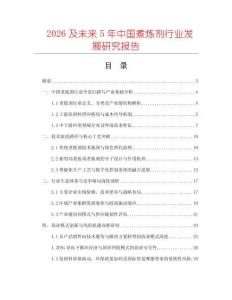 2026及未來5年中國煮煉劑行業(yè)發(fā)展研究報告