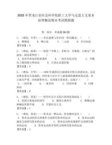 2025年黑龍江省社會科學院職工大學馬克思主義基本原理概論期末考試模擬題及答案解析（奪冠）