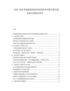 2025-2030智能服裝制造業納米技術纖維升級市場需求市場細分研究