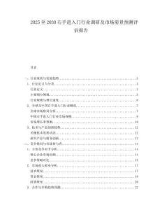 2025至2030右手進(jìn)入門行業(yè)調(diào)研及市場(chǎng)前景預(yù)測(cè)評(píng)估報(bào)告