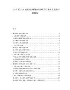 2025至2030模擬操縱桿行業調研及市場前景預測評估報告