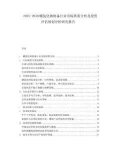 2025-2030硼氫化鈉制備行業(yè)市場供需分析及投資評估規(guī)劃分析研究報告