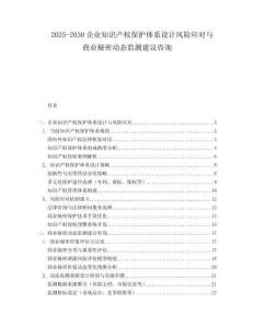 2025-2030企業(yè)知識(shí)產(chǎn)權(quán)保護(hù)體系設(shè)計(jì)風(fēng)險(xiǎn)應(yīng)對(duì)與商業(yè)秘密動(dòng)態(tài)監(jiān)測(cè)建議咨詢