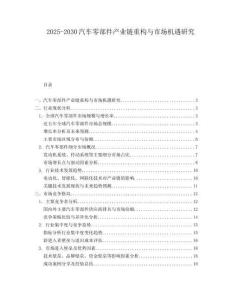2025-2030汽車零部件產(chǎn)業(yè)鏈重構(gòu)與市場機(jī)遇研究