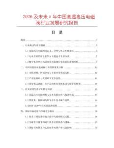 2026及未來5年中國高溫高壓電磁閥行業(yè)發(fā)展研究報告