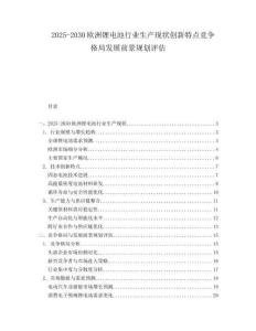 2025-2030歐洲鋰電池行業生產現狀創新特點競爭格局發展前景規劃評估