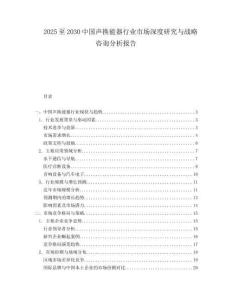 2025至2030中國聲換能器行業市場深度研究與戰略咨詢分析報告
