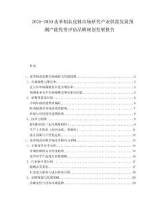2025-2030皮革制品皮鞋市場研究產業(yè)供需發(fā)展預測產能投資評估品牌規(guī)劃發(fā)展報告