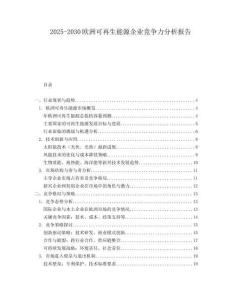 2025-2030歐洲可再生能源企業競爭力分析報告