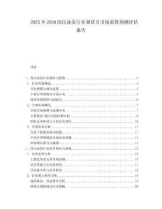 2025至2030高壓油泵行業調研及市場前景預測評估報告