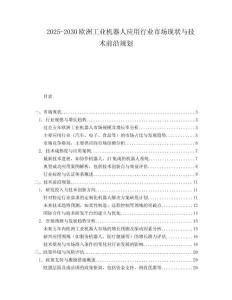 2025-2030歐洲工業(yè)機(jī)器人應(yīng)用行業(yè)市場(chǎng)現(xiàn)狀與技術(shù)前沿規(guī)劃