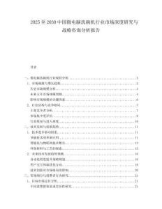 2025至2030中國微電腦洗碗機行業市場深度研究與戰略咨詢分析報告