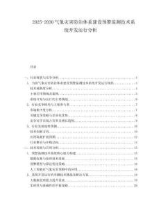 2025-2030氣象災害防治體系建設預警監測技術系統開發運行分析