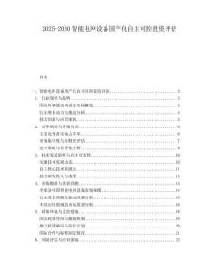 2025-2030智能電網設備國產化自主可控投資評估