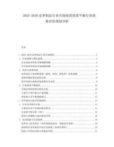 2025-2030皮革制品行業(yè)市場現(xiàn)狀供需平衡行業(yè)政策評估規(guī)劃分析