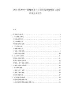 2025至2030中國爆破器材行業市場深度研究與戰略咨詢分析報告