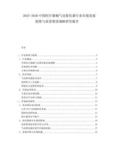 2025-2030中國醫療器械氣動霧化器行業市場發展趨勢與前景展望戰略研究報告