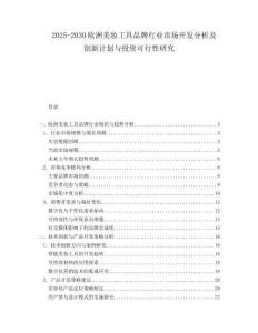 2025-2030歐洲美妝工具品牌行業市場開發分析及創新計劃與投資可行性研究