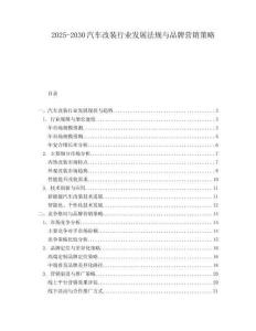 2025-2030汽車改裝行業(yè)發(fā)展法規(guī)與品牌營銷策略