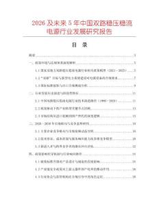 2026及未來5年中國雙路穩壓穩流電源行業發展研究報告