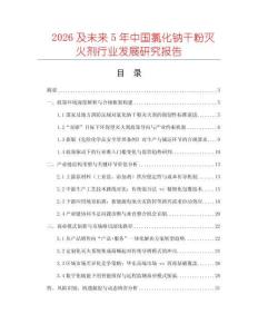 2026及未來5年中國氯化鈉干粉滅火劑行業發展研究報告