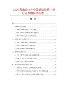 2026及未來5年中國塑料快開小撥行業發展研究報告