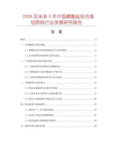 2026及未來5年中國磷酸鹽結(jié)合高鋁質(zhì)磚行業(yè)發(fā)展研究報告