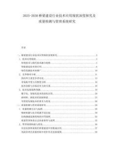 2025-2030橋梁建設行業技術應用現狀深度探究及質量檢測與管理系統研究