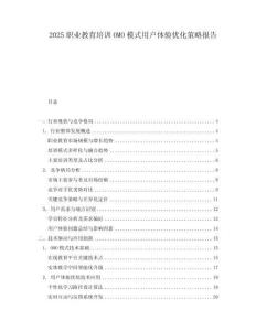 2025職業教育培訓OMO模式用戶體驗優化策略報告