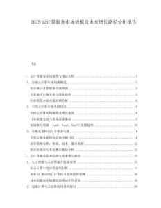 2025云計算服務市場規(guī)模及未來增長路徑分析報告