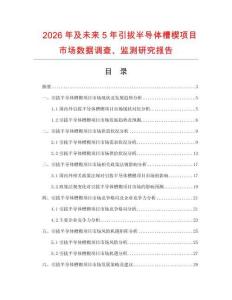 2026年及未來5年引拔半導體槽楔項目市場數據調查、監測研究報告